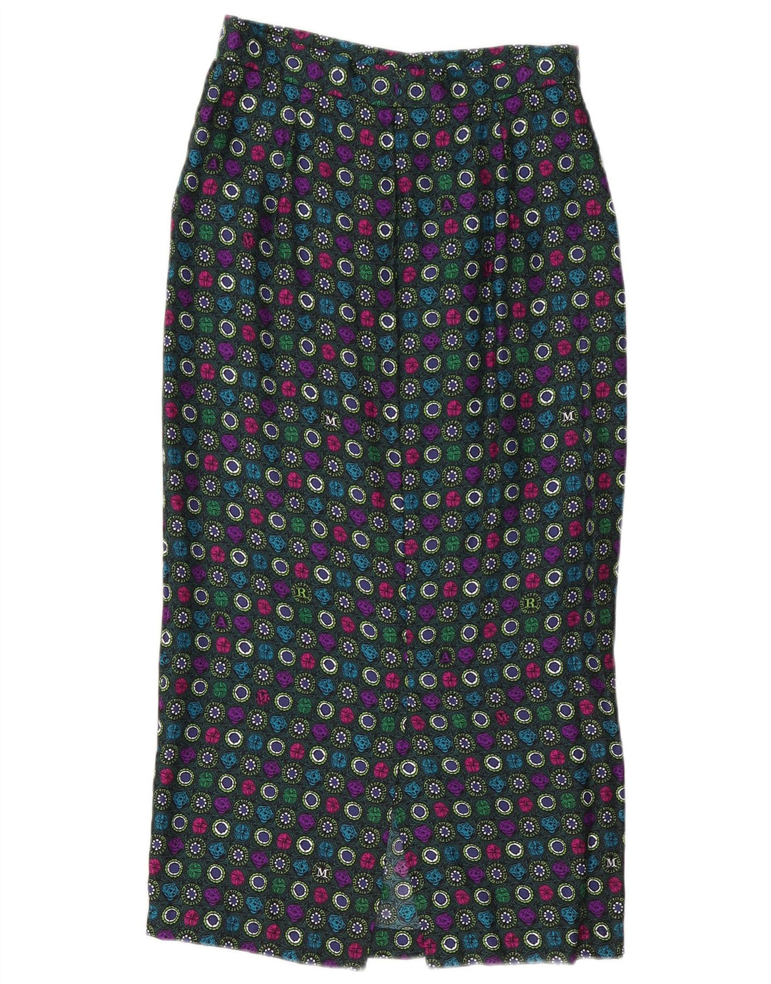 Vintage kvinders Maxi blyantnederdel Medium W28 Flerfarvet geometrisk