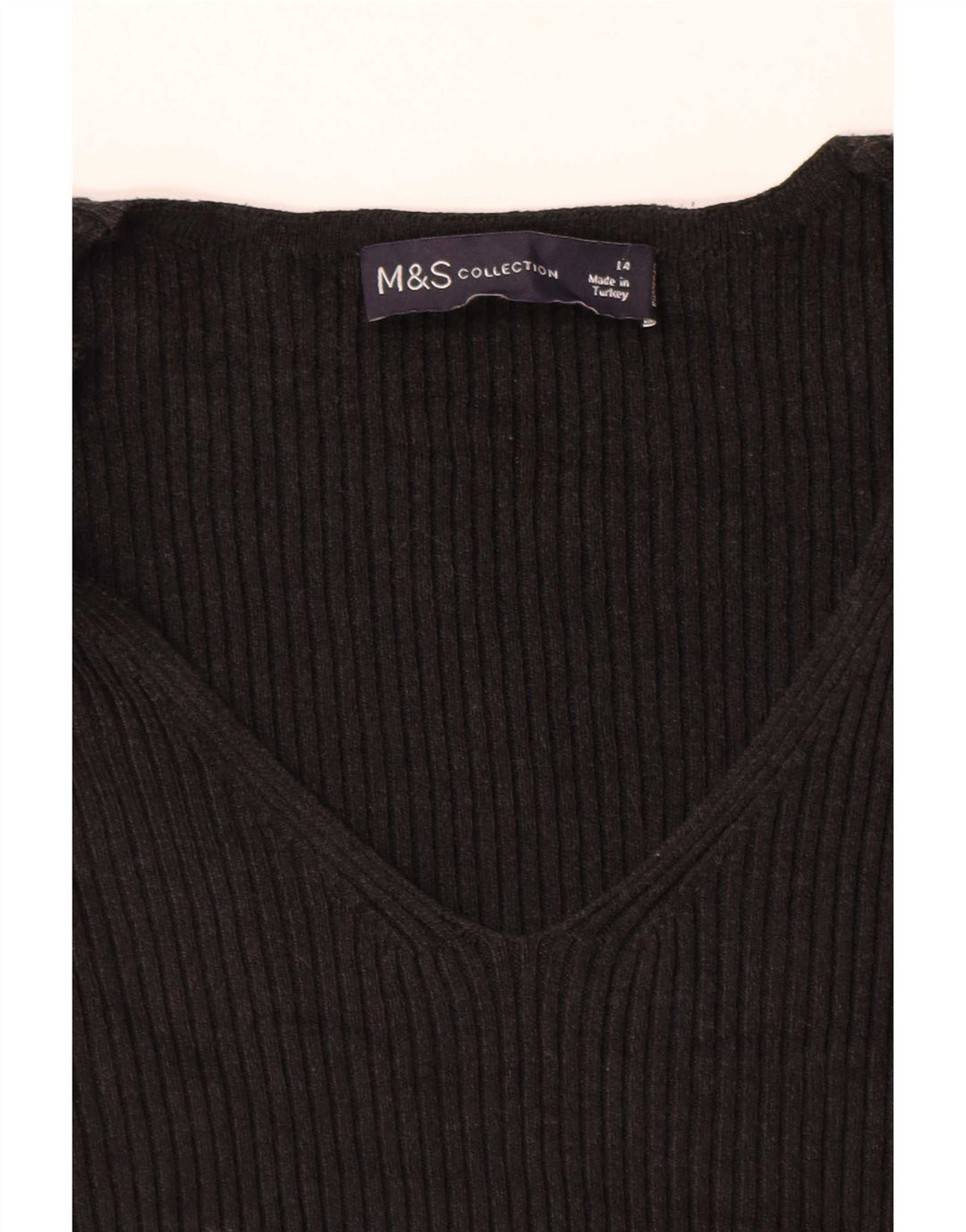 Marks & Spencer Dame V-hals sweater UK 14 Medium Sort