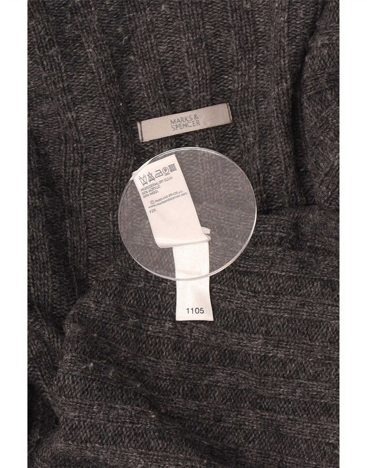 Marks & Spencer Dame Asymmetrisk Cardigan Sweater UK 12/14 Medium Grey