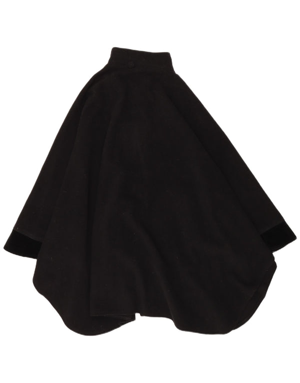 Vintage Cape Coat til kvinder One Size sort uld
