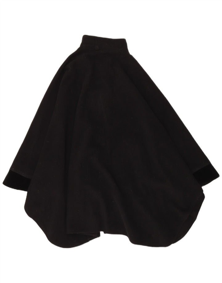 Vintage Cape Coat til kvinder One Size sort uld