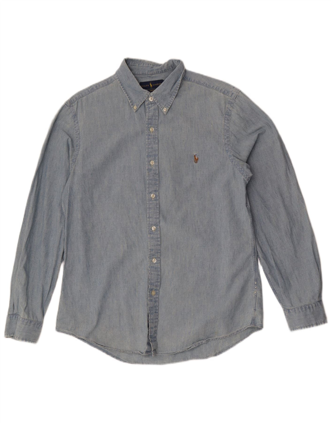 Ralph Lauren Herre Slim Fit skjorte Stor blå bomuld