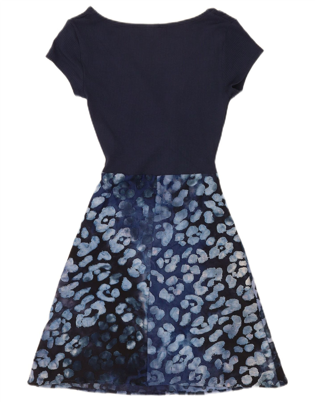 Desigual Kvinder Abstrakt A-Line Kjole UK 12 Medium Blue Viscose