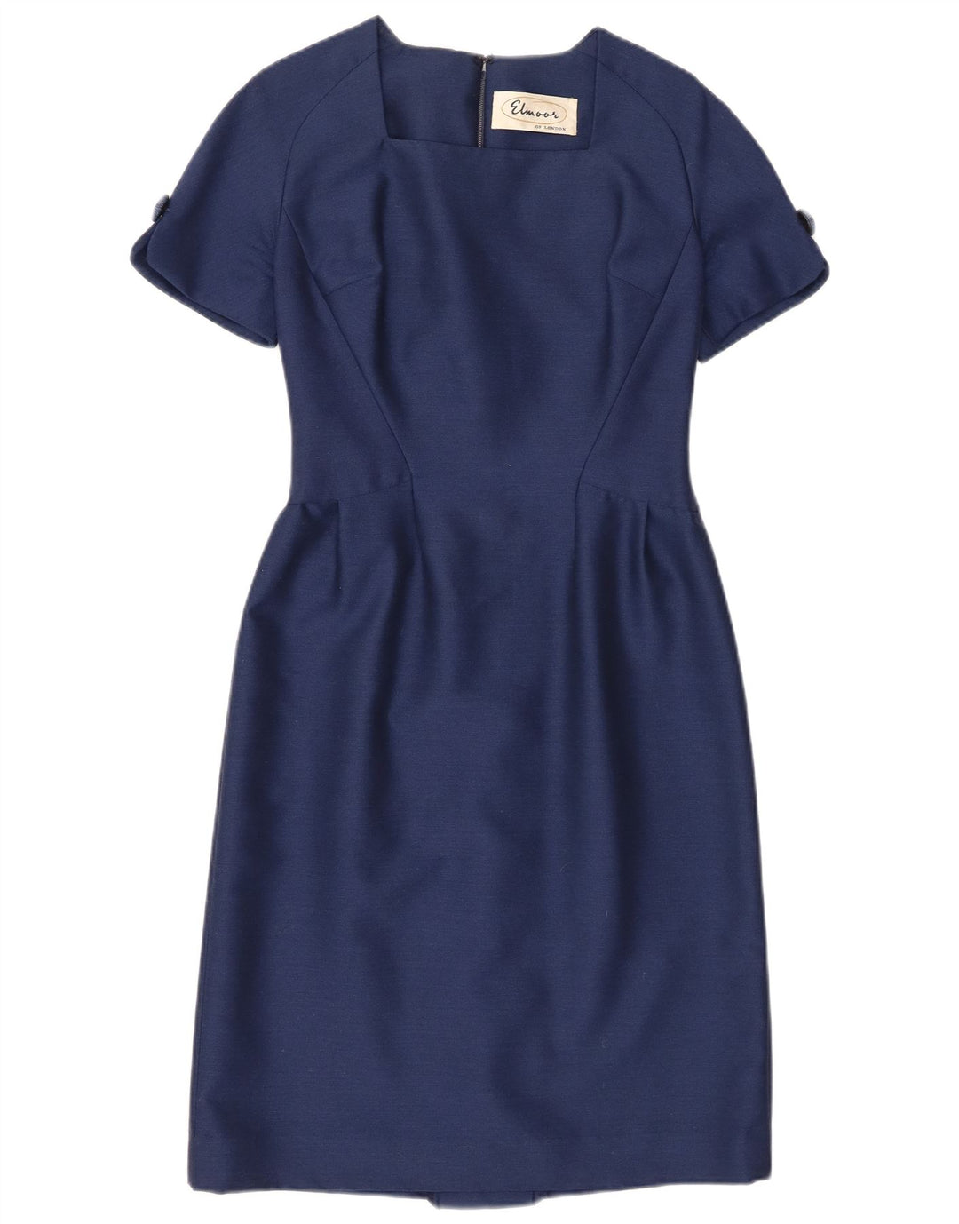 Vintage dameskedekjole UK 10 Small Navy Blue