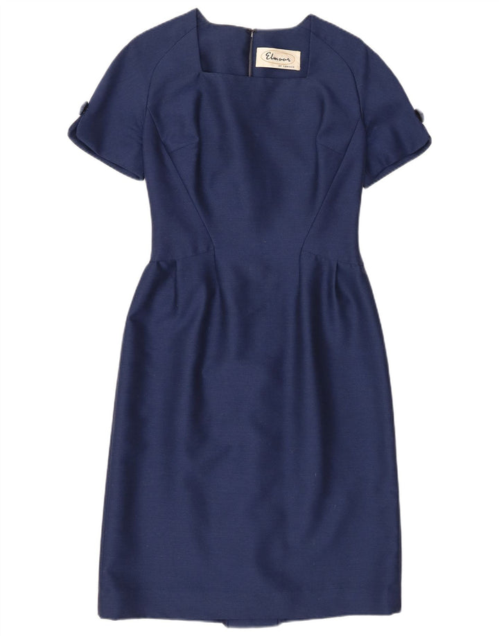 Vintage dameskedekjole UK 10 Small Navy Blue