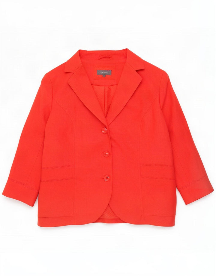 Marks & Spencer Dame 3-knaps blazerjakke UK 20 2XL Rød Lin