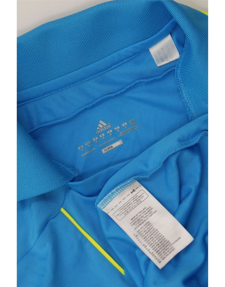ADIDAS Mens Climacool Polo Shirt Medium Blue Polyester Vintage Adidas and Second-Hand Adidas from Messina Hembry 