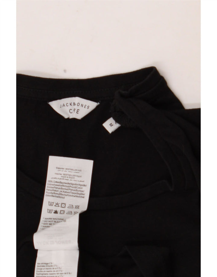 JACK & JONES Herre grafisk T-shirt Top Medium Sort Bomuld