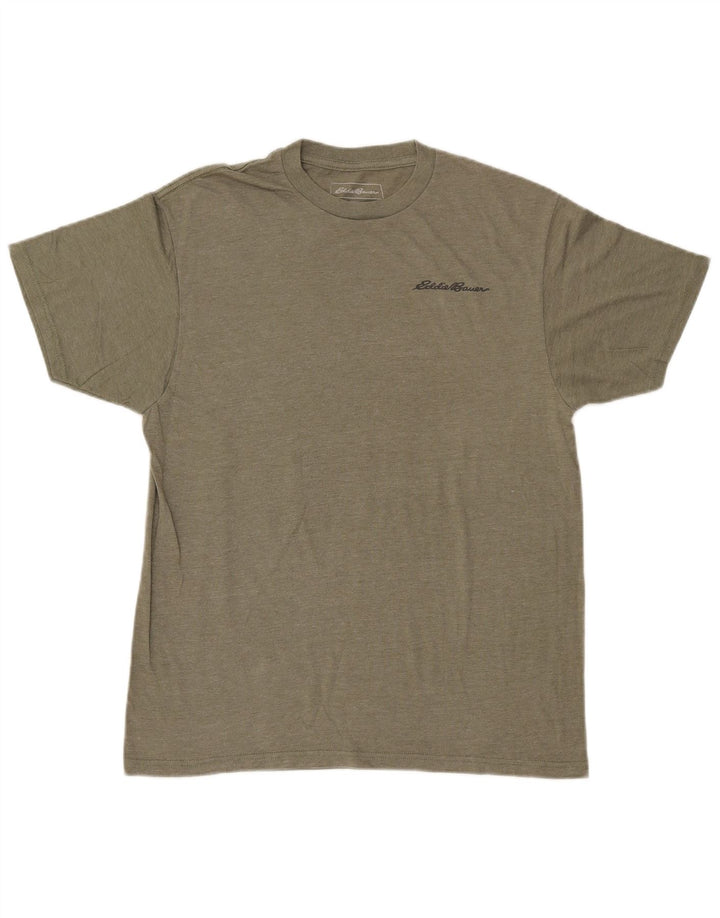 EDDIE BAUER Herre grafisk T-shirt Top Stor Khaki Bomuld