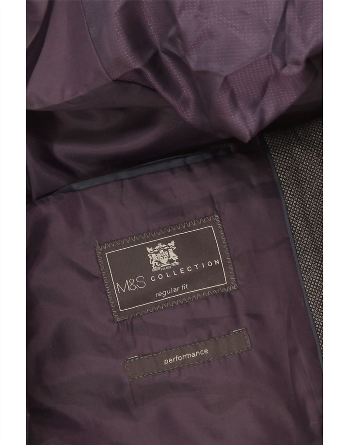 Marks & Spencer Herre Performance 2 Button Blazer Jacket UK 42 Large Grey