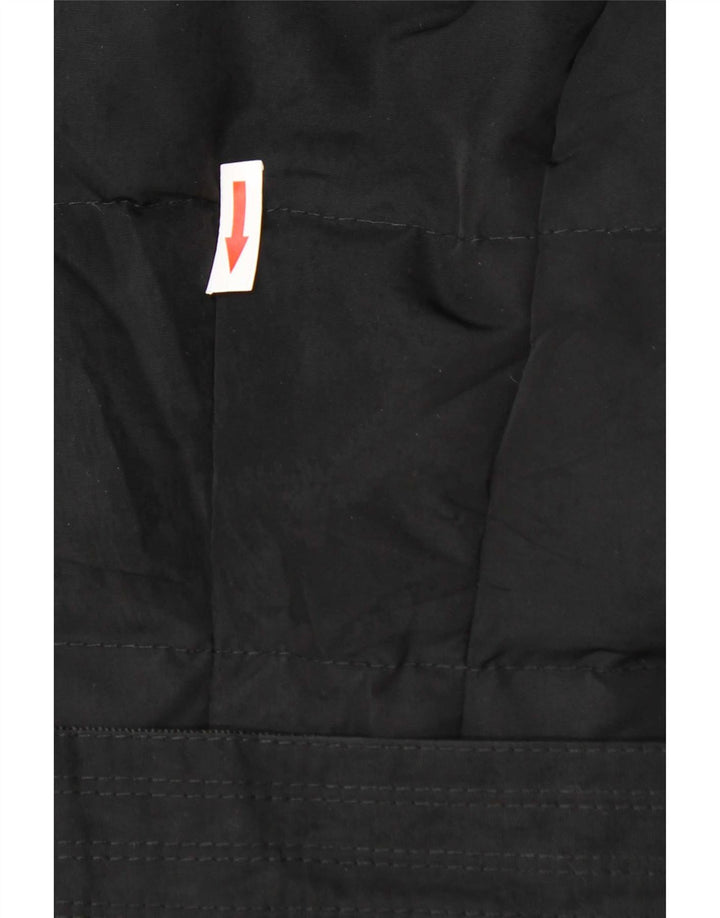 Zara Dame Hætte Polstret Frakke UK 14 Large Black