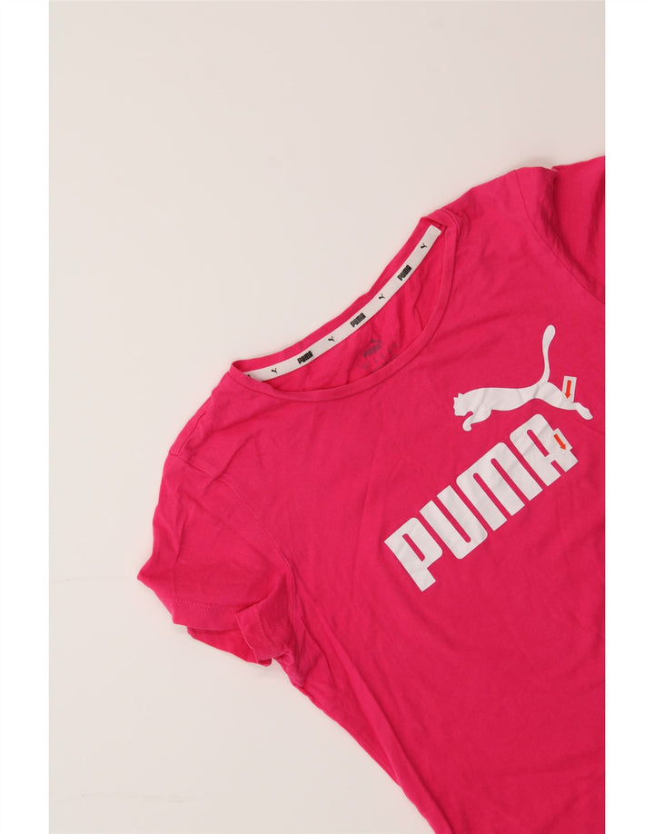 PUMA Womens Graphic T-Shirt Top UK 10 Small  Pink Vintage Puma and Second-Hand Puma from Messina Hembry 