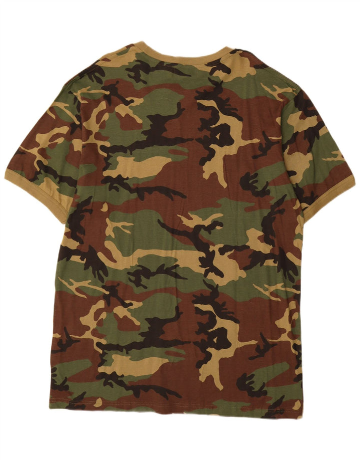 ESSE EMME Herre T-Shirt Top 2XL Khaki Camouflage Bomuld
