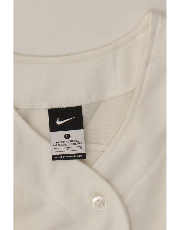 NIKE Womens Jersey Top UK 16 Large White Polyester Vintage Nike and Second-Hand Nike from Messina Hembry 
