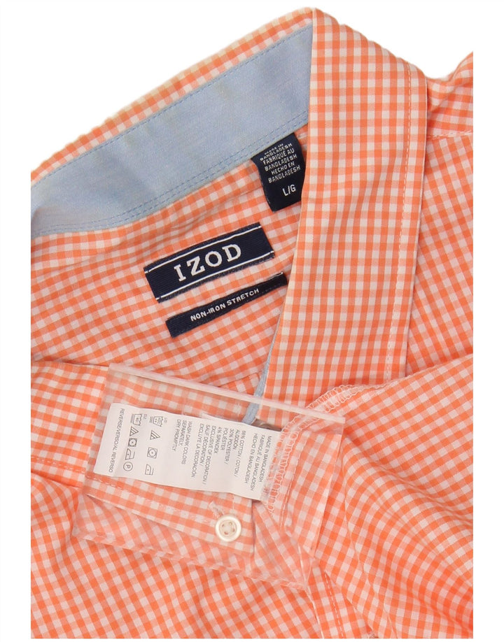 Izod Herreskjorte Stor Pink Gingham Bomuld