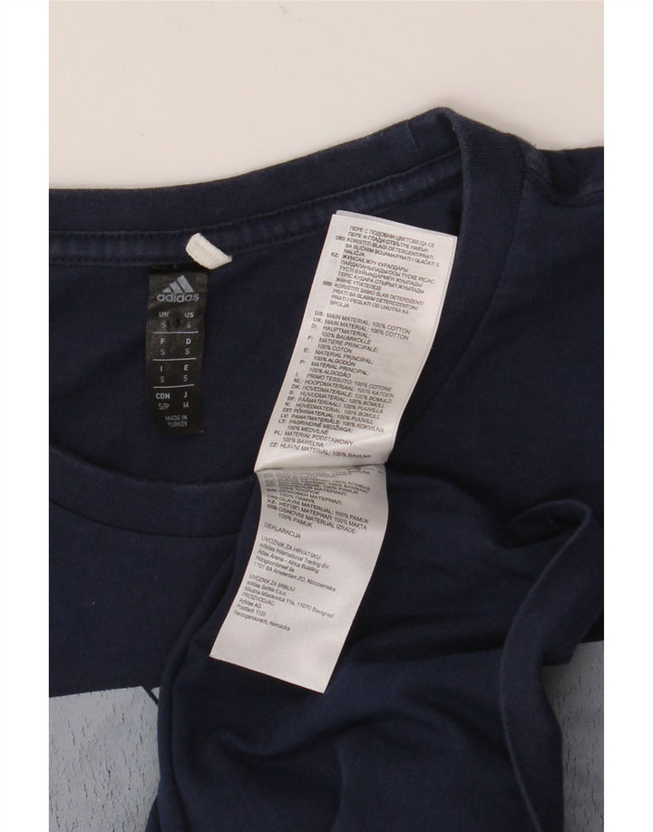 Adidas Grafisk T-shirt top til mænd, lille marineblå bomuld