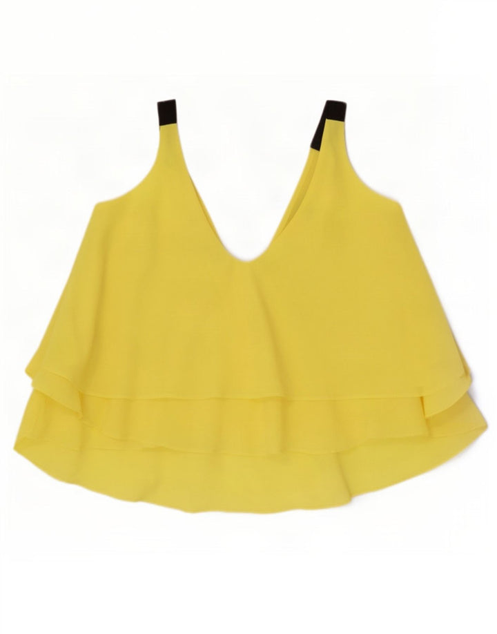 Zara Dame Oversized Cami Top UK 10 Lille Gul Polyester
