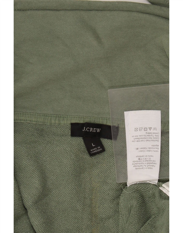 J. CREW Dame Oversized Zip Neck Sweatshirt Jumper UK 16 Large Green