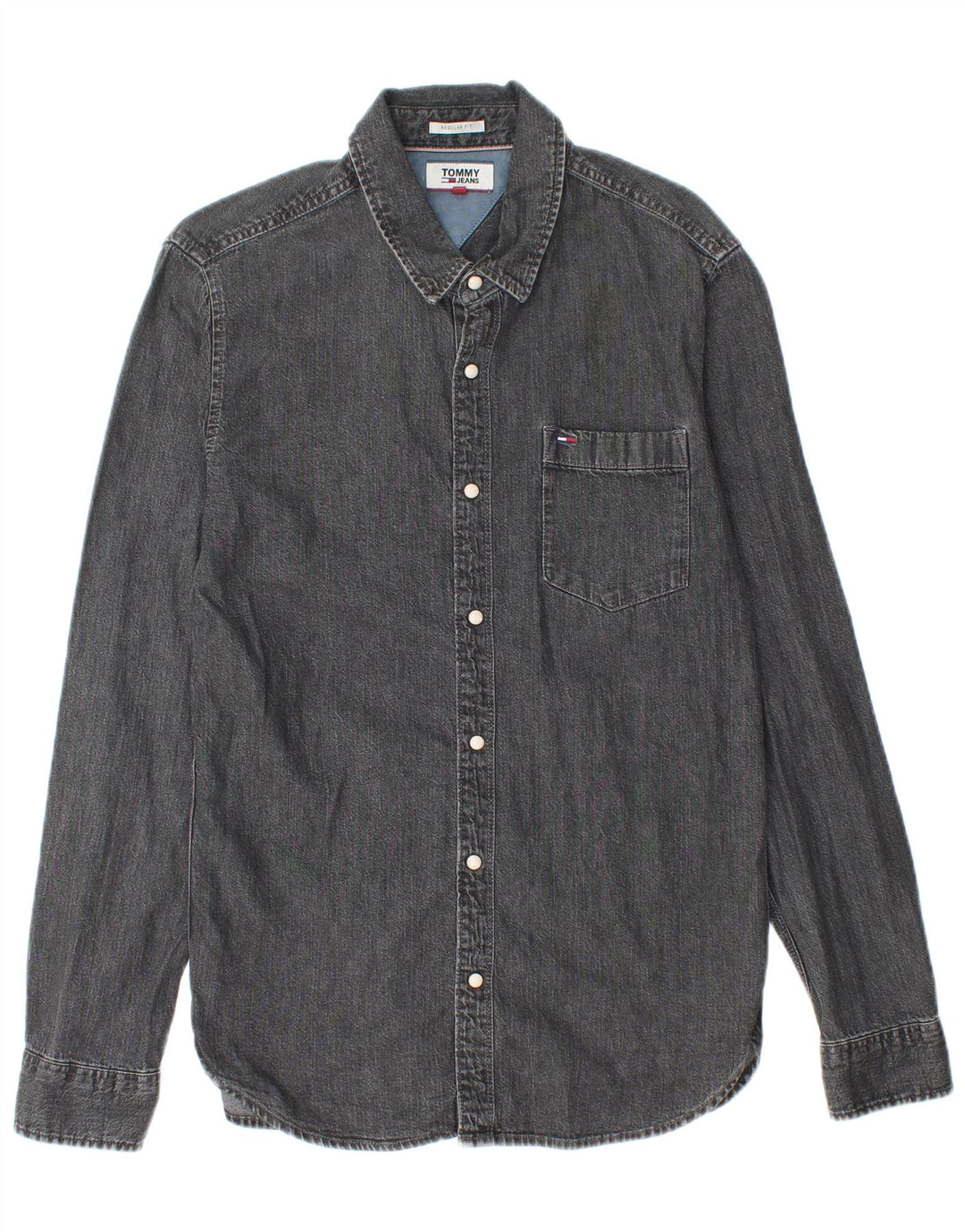 Tommy Hilfiger Herre Regular Fit denimskjorte Lille grå bomuld