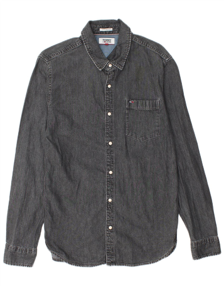 Tommy Hilfiger Herre Regular Fit denimskjorte Lille grå bomuld