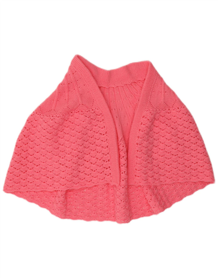 Vintage Dame Poncho Cardigan Sweater UK 14 Medium Pink