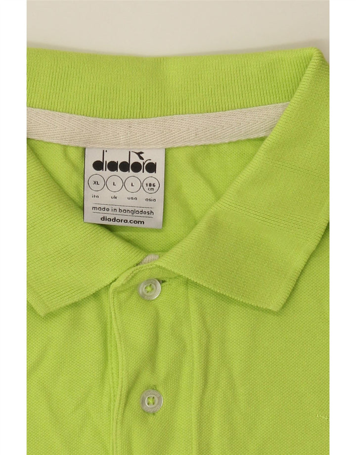 DIADORA Mens Polo Shirt Large Green Cotton Vintage Diadora and Second-Hand Diadora from Messina Hembry 
