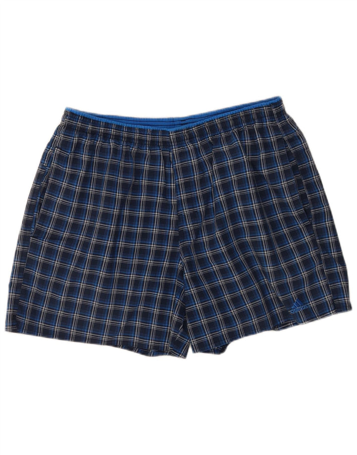 Adidas Badeshorts til mænd store marineblå ternet polyester