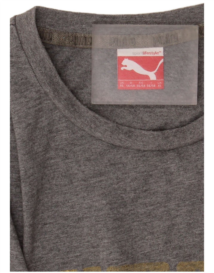 Puma Herre Grafisk T-Shirt Top XL Grå