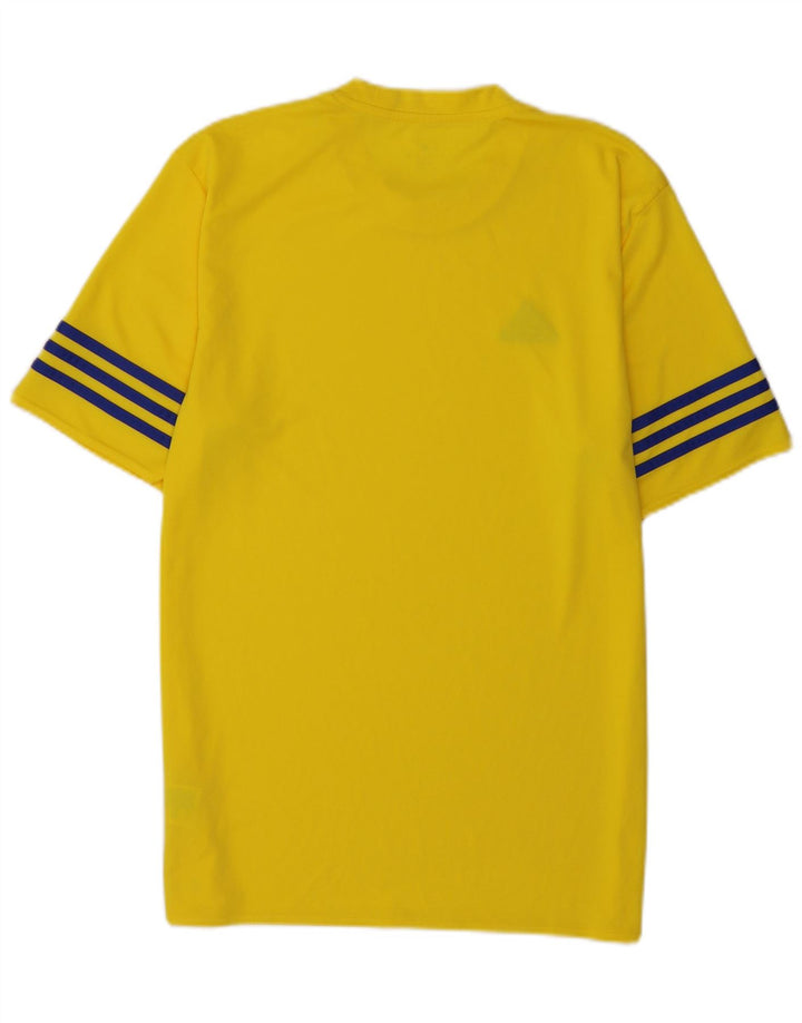 Adidas Herre Climalite T-Shirt Top Medium Gul Polyester