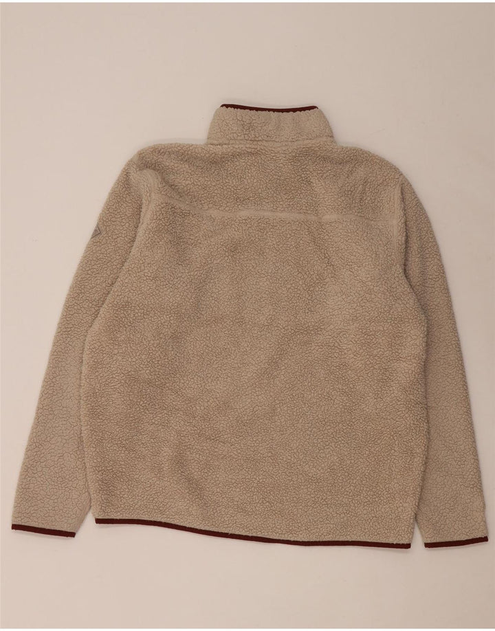 Eddie Bauer herre lynlås hals fleece jumper stor beige polyester