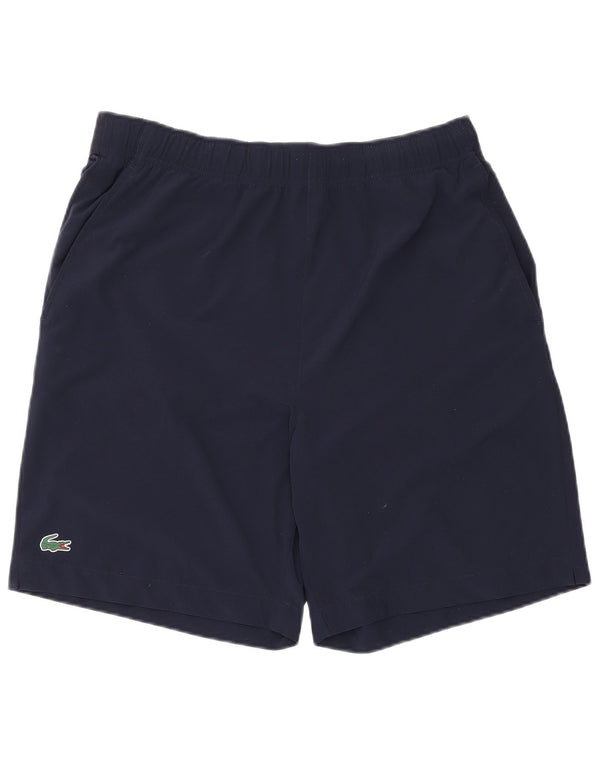 Lacoste Herre grafiske sportsshorts størrelse 4 Medium marineblå polyester