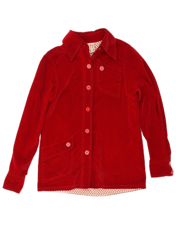 Dotti Didit Womens Velvet Shirt UK 8 Small Red