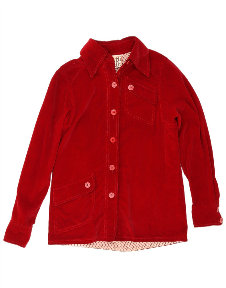 Dotti Didit Womens Velvet Shirt UK 8 Small Red