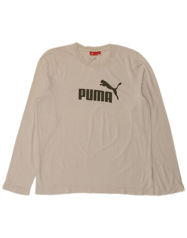 Puma Herre Grafisk Top Langærmet XL Hvid