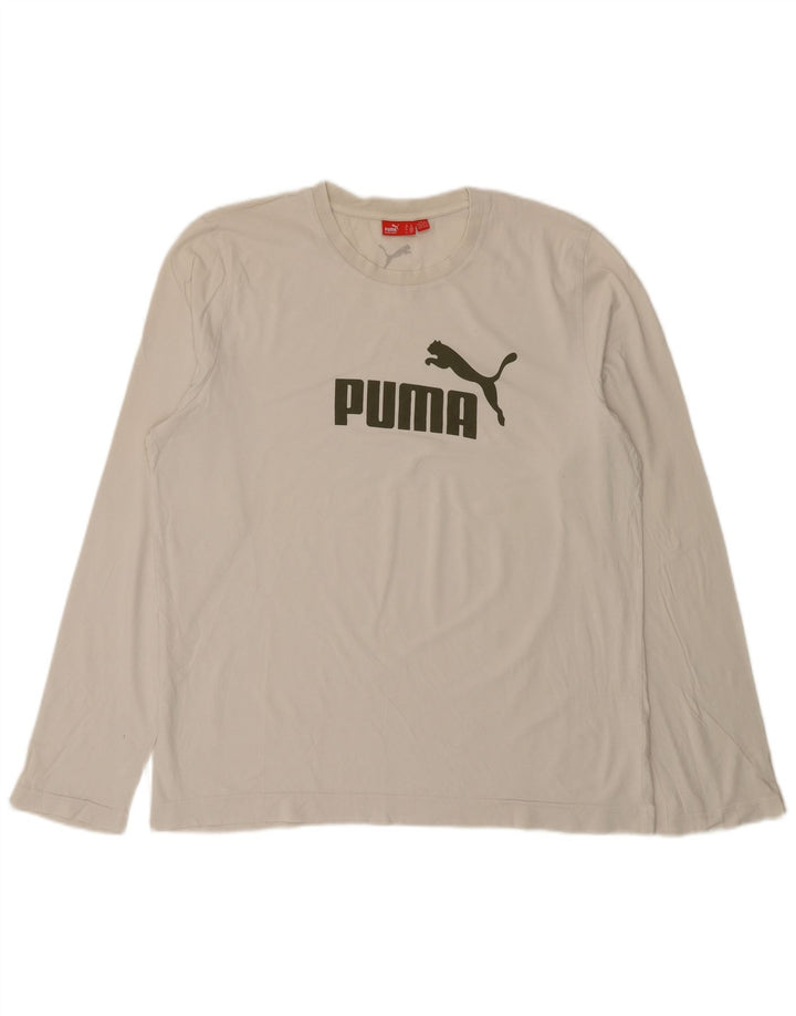 Puma Herre Grafisk Top Langærmet XL Hvid
