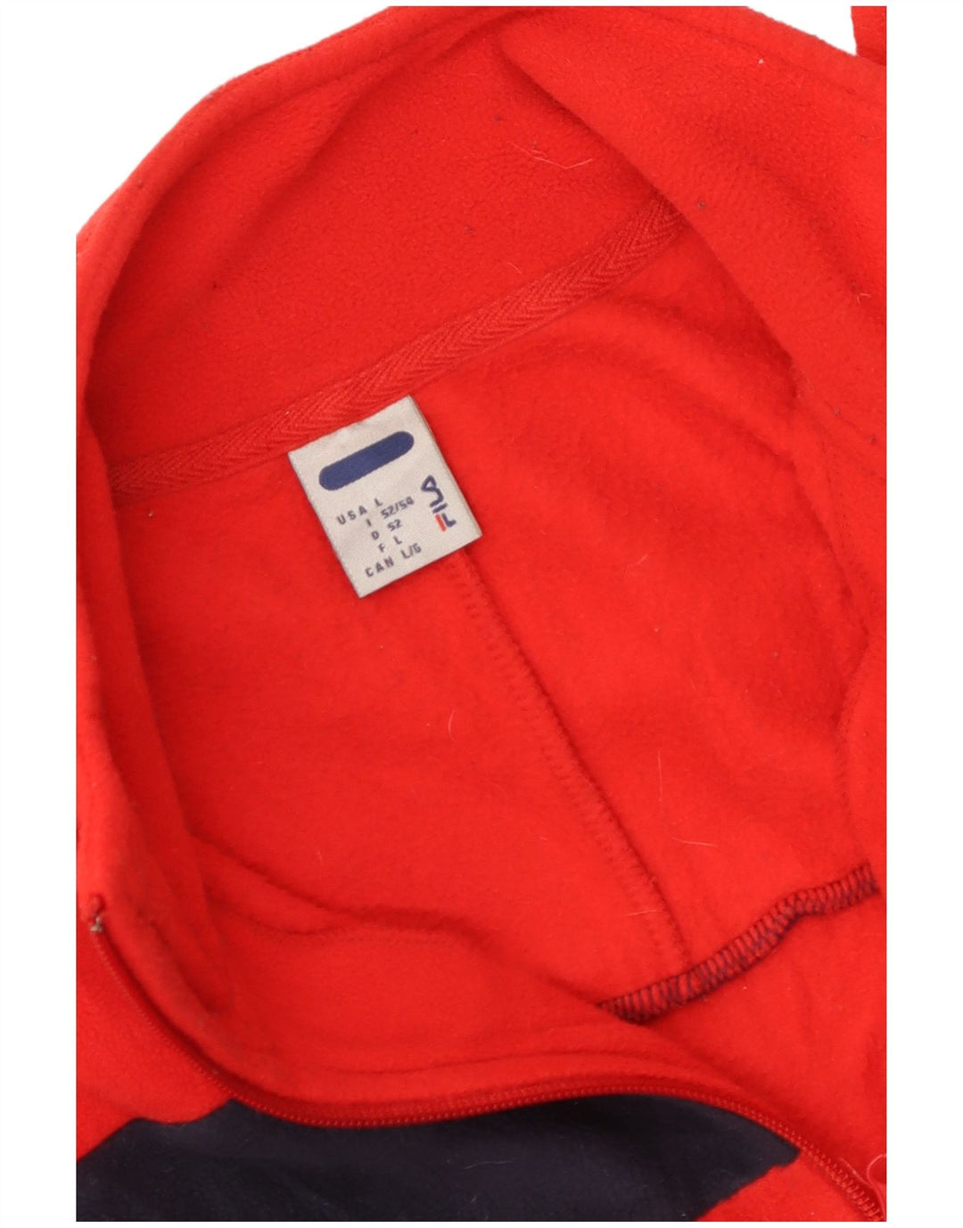 Fila Fleece Jumper med lynlås til mænd, stor rød farveblok