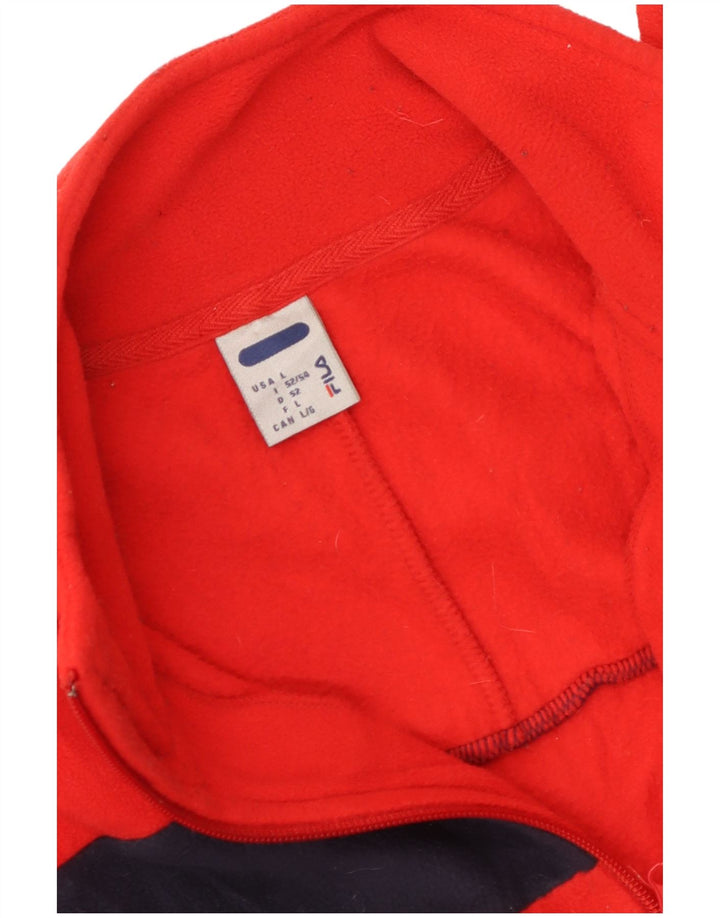 Fila Fleece Jumper med lynlås til mænd, stor rød farveblok