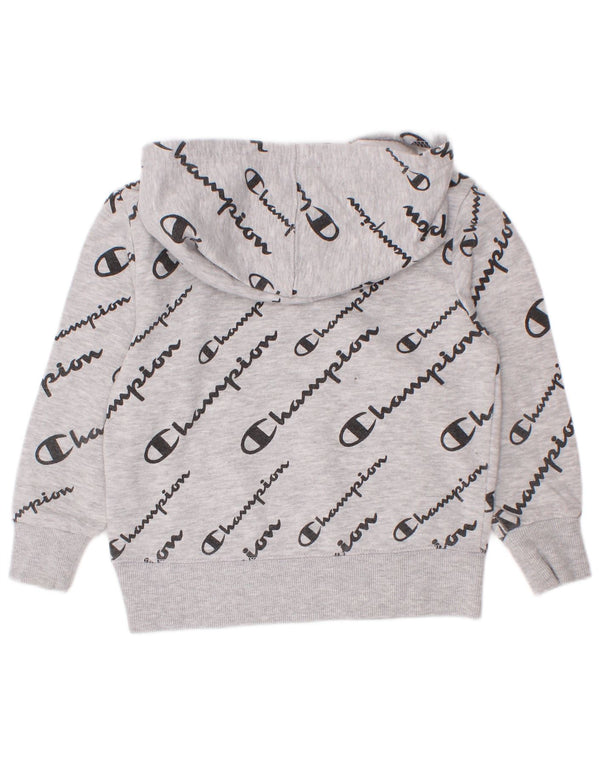 Champion Drenge Grafisk Hoodie Jumper 3-4 år Grå Flecked Bomuld