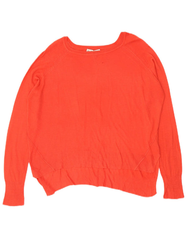 Zara Dame Oversized Boat Neck Jumper Sweater UK 10 Small Orange