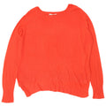 Zara Dame Oversized Boat Neck Jumper Sweater UK 10 Small Orange