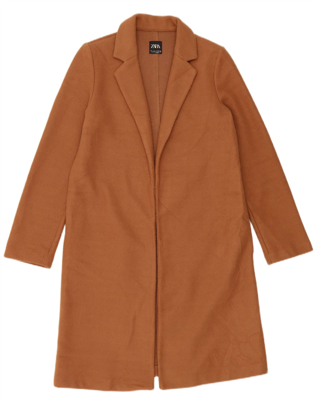 Zara Dame Overfrakke UK 10 Lille brun polyester