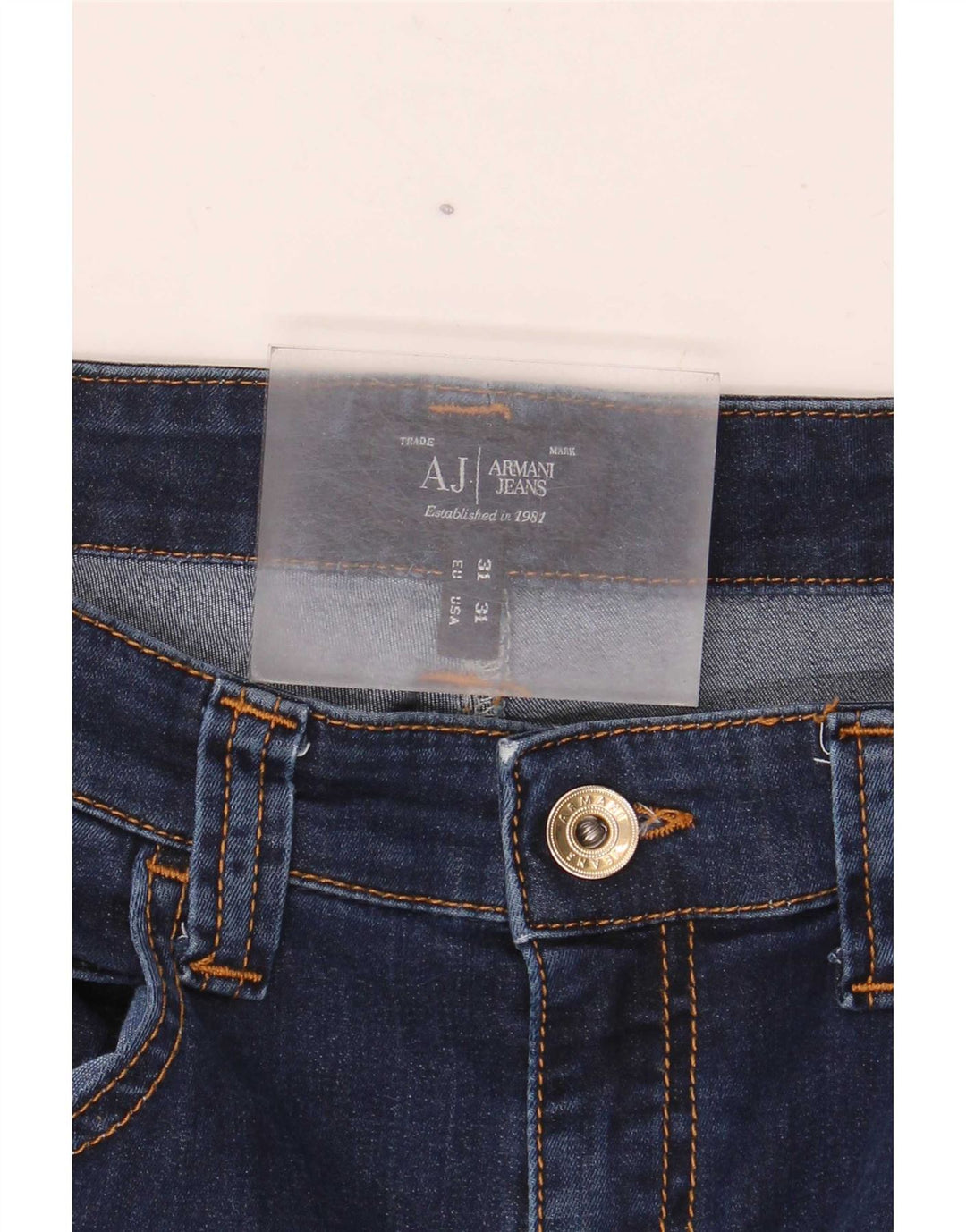 Armani lige jeans til kvinder W31 L32 marineblå bomuld