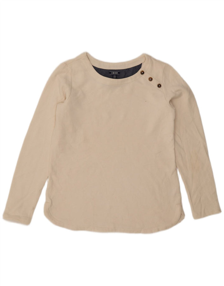 Izod Dametop Langærmet UK 10 Small White Bomuld
