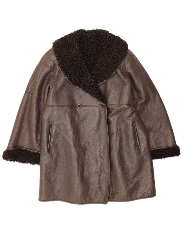 Pellicceria Dame Shearling Coat IT 42 Medium Brun