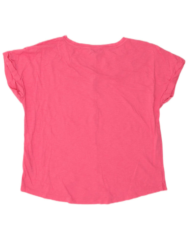 Nautica Dame T-Shirt Top UK 14 Medium Pink Flecked Bomuld