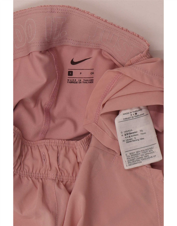 Nike Dame Dri Fit Sport Shorts UK 10 Small Pink Polyester