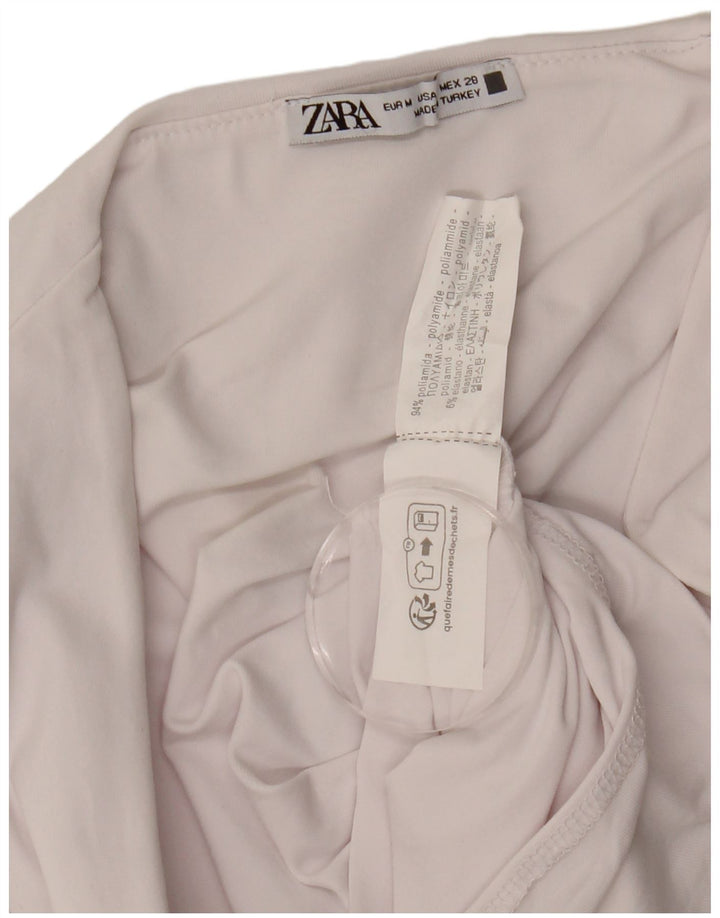 Zara ærmeløs bodysuit til kvinder UK 12 Medium Hvid polyamid