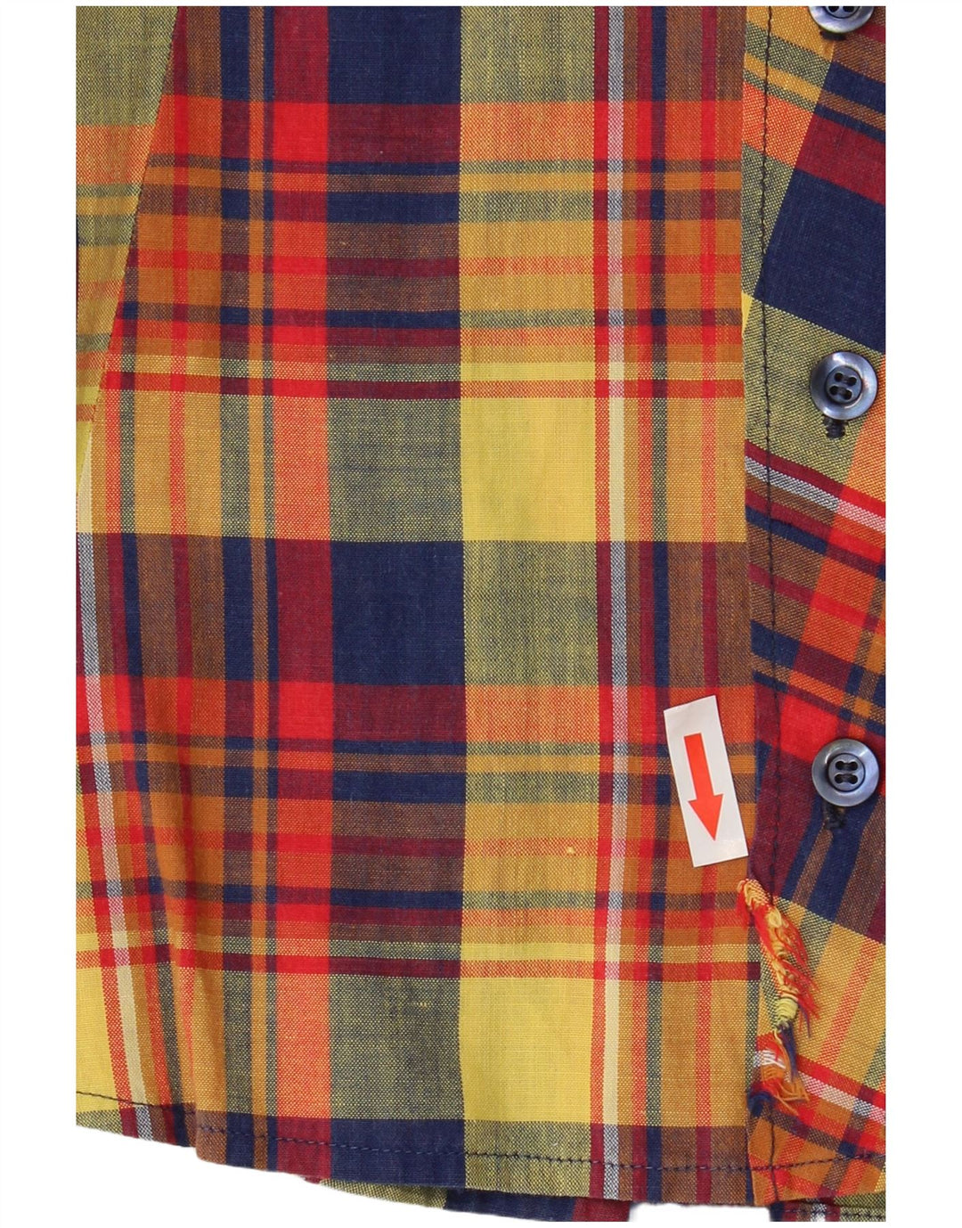 VINTAGE kortærmet skjorte til kvinder UK 10 Lille flerfarvet ternet