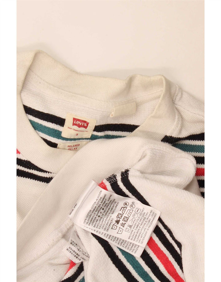 Levi's afslappet sweatshirt til mænd, lille hvid stribet bomuld