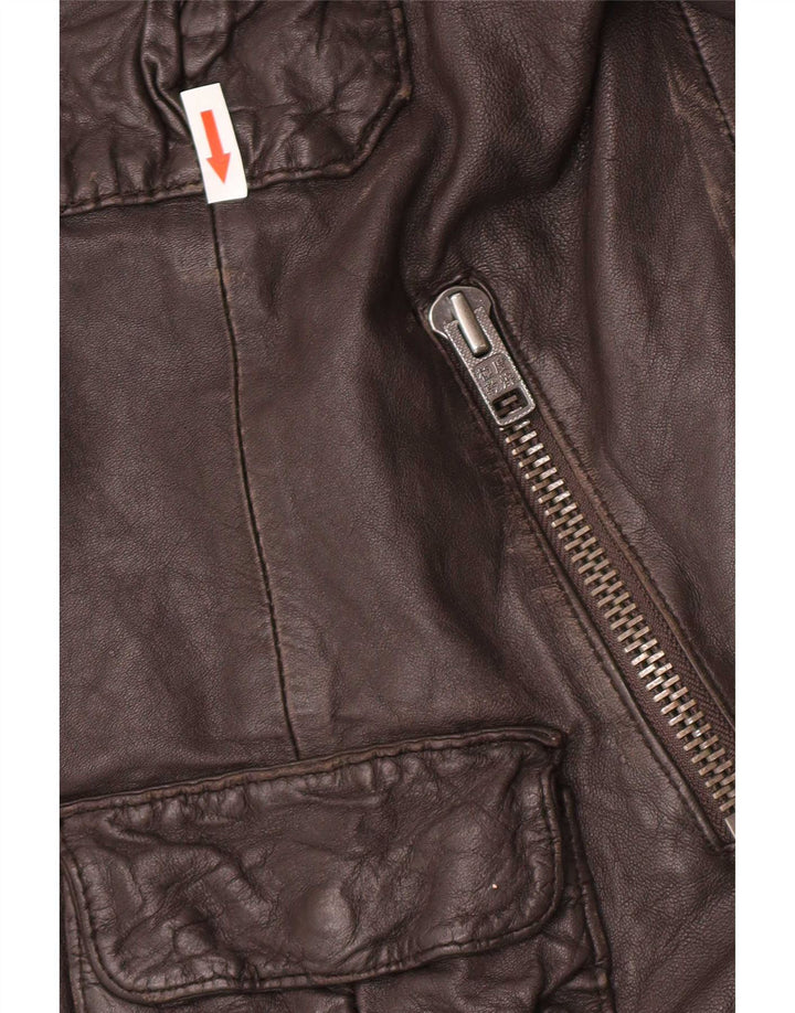 Superdry Military Læderjakke til mænd UK 42 XL Brun